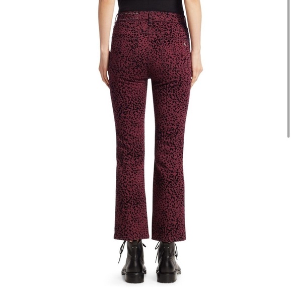 RAG & BONE Hana Cheetah Bootcut Jeans in Burgundy size 28 - Picture 3 of 11